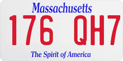 MA license plate 176QH7