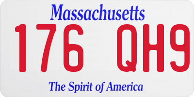 MA license plate 176QH9
