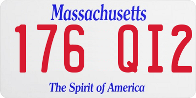 MA license plate 176QI2