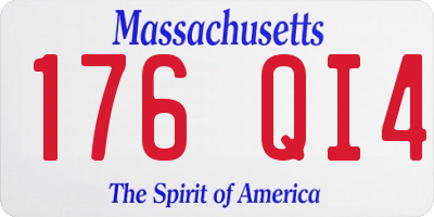 MA license plate 176QI4