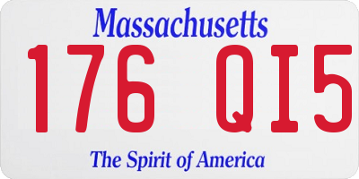 MA license plate 176QI5