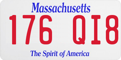 MA license plate 176QI8