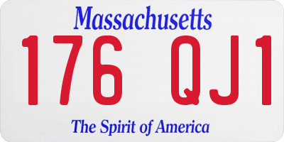 MA license plate 176QJ1