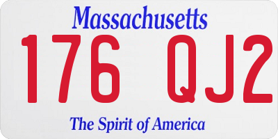 MA license plate 176QJ2