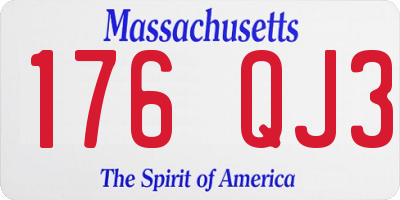 MA license plate 176QJ3