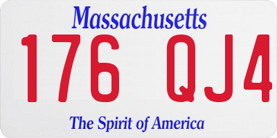 MA license plate 176QJ4