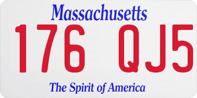 MA license plate 176QJ5