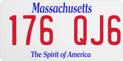 MA license plate 176QJ6