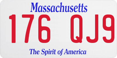 MA license plate 176QJ9