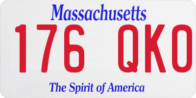 MA license plate 176QK0