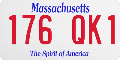MA license plate 176QK1
