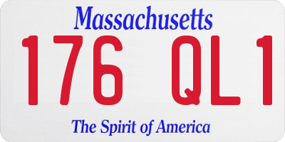MA license plate 176QL1