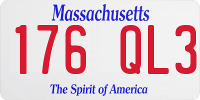 MA license plate 176QL3