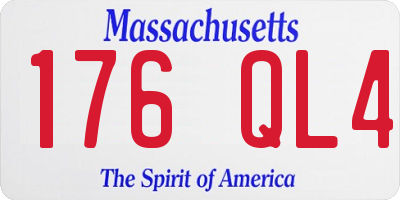 MA license plate 176QL4