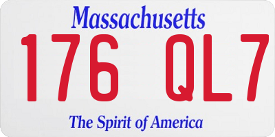 MA license plate 176QL7