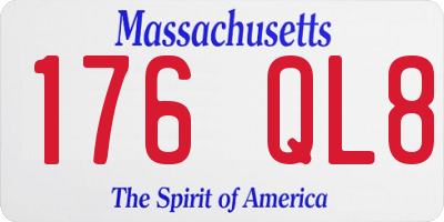 MA license plate 176QL8