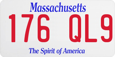 MA license plate 176QL9