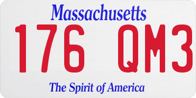 MA license plate 176QM3