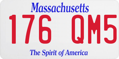 MA license plate 176QM5