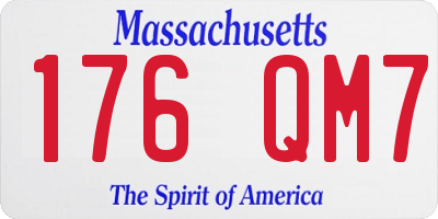 MA license plate 176QM7