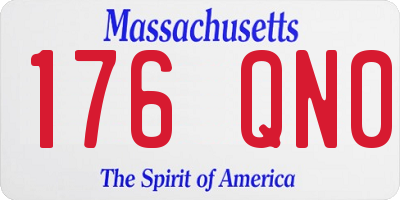 MA license plate 176QN0