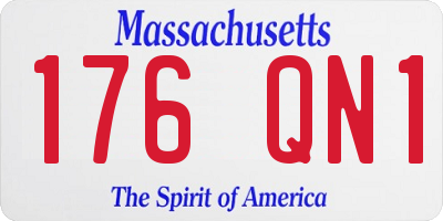 MA license plate 176QN1