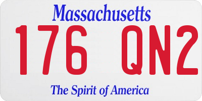 MA license plate 176QN2