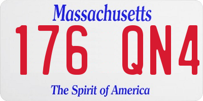 MA license plate 176QN4