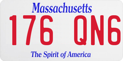 MA license plate 176QN6
