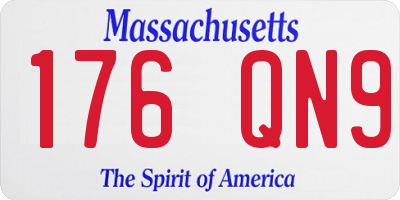 MA license plate 176QN9