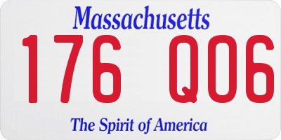 MA license plate 176QO6