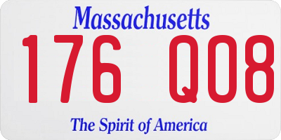 MA license plate 176QO8