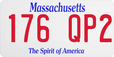 MA license plate 176QP2