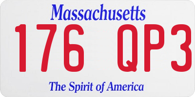 MA license plate 176QP3