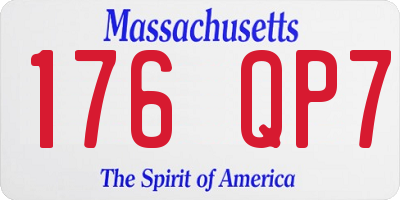 MA license plate 176QP7