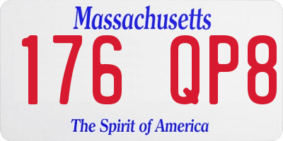 MA license plate 176QP8