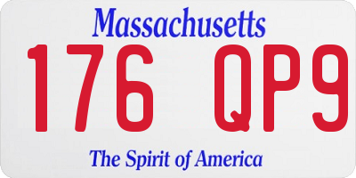MA license plate 176QP9