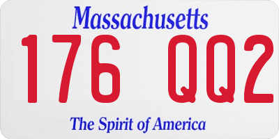 MA license plate 176QQ2