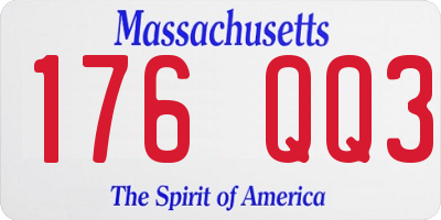 MA license plate 176QQ3