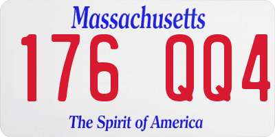 MA license plate 176QQ4