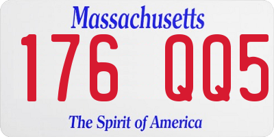 MA license plate 176QQ5