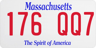MA license plate 176QQ7