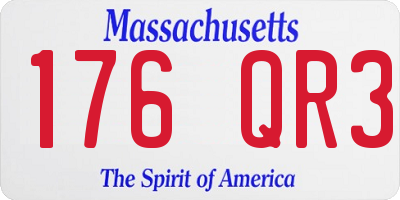 MA license plate 176QR3