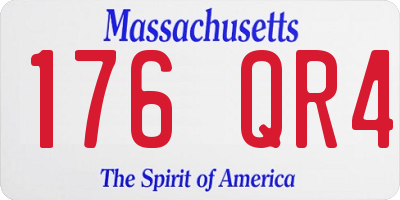 MA license plate 176QR4