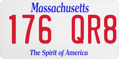 MA license plate 176QR8