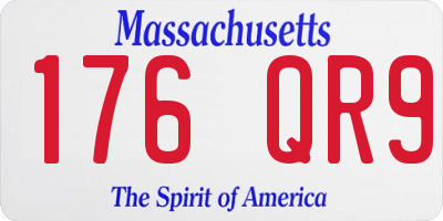 MA license plate 176QR9