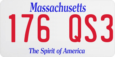 MA license plate 176QS3