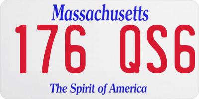 MA license plate 176QS6