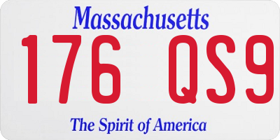 MA license plate 176QS9