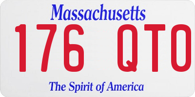 MA license plate 176QT0